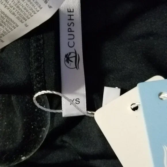 NWT Cupshe Sexy Black OnePiece Swim Bathing Suit with Cut Outs XS - Picture 10 of 11